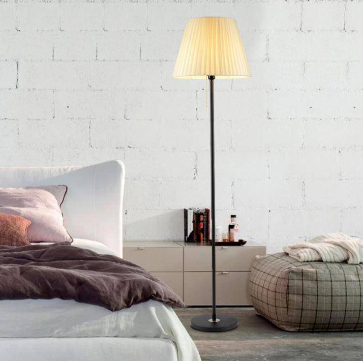 Lampadaire en métal LED avec abat-jour style rétro - vue 3 sur 5