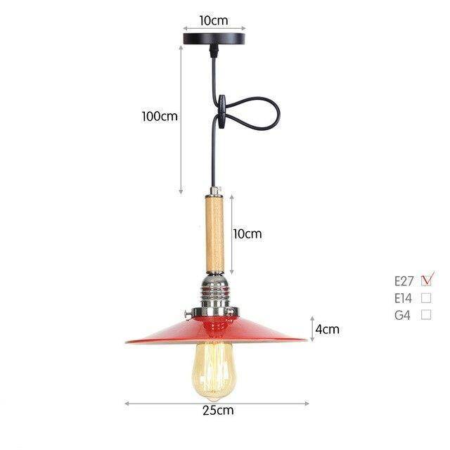 Suspension vintage LED en métal avec abat-jour style rétro - vue 5 sur 10