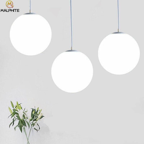 Suspension design à LED en verre blanc Loft