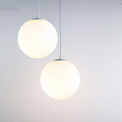 Suspension design à LED en verre blanc Loft