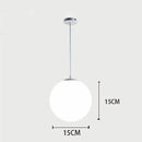 Suspension design à LED en verre blanc Loft