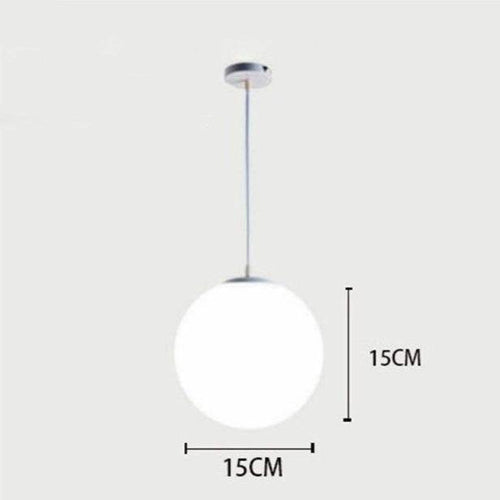 Suspension design à LED en verre blanc Loft