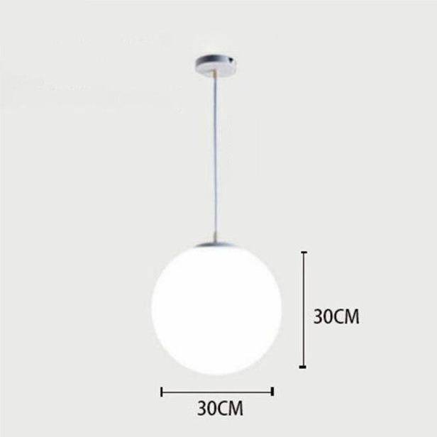 Suspension design à LED en verre blanc Loft - vue 10 sur 10