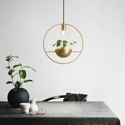Suspension LED design cercle avec boule à plante Ring - vue 3 sur 6