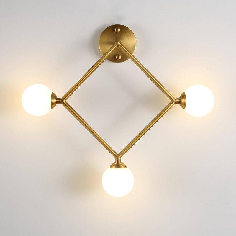 Applique murale moderne LED dorée avec plusieurs points lumineux - vue 5 sur 7