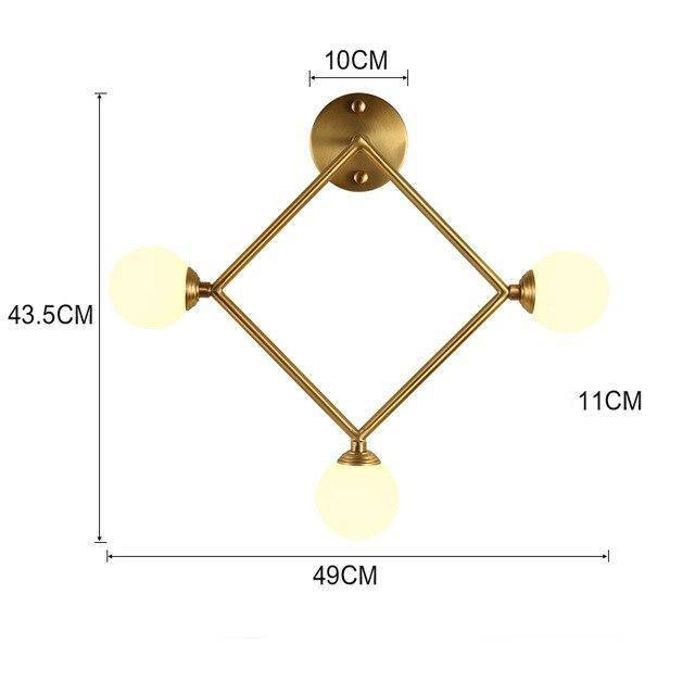 Applique murale moderne LED dorée avec plusieurs points lumineux - vue 7 sur 7