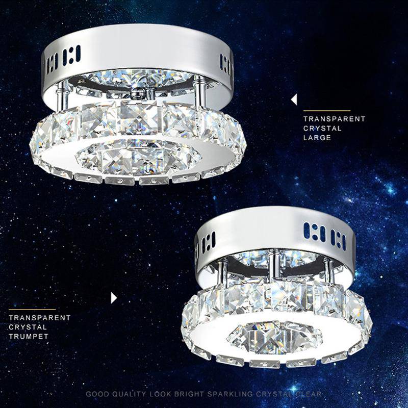 Plafonnier chromé LED en cristal rond Simple - vue 3 sur 2