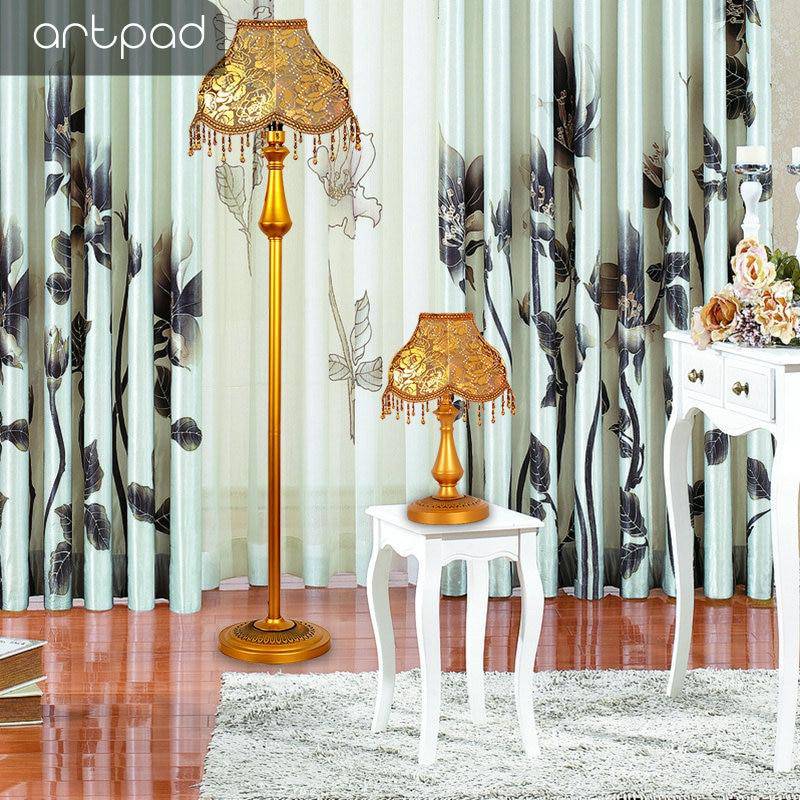 Lampadaire LED abat-jour en tissu sur pied - vue 10 sur 15