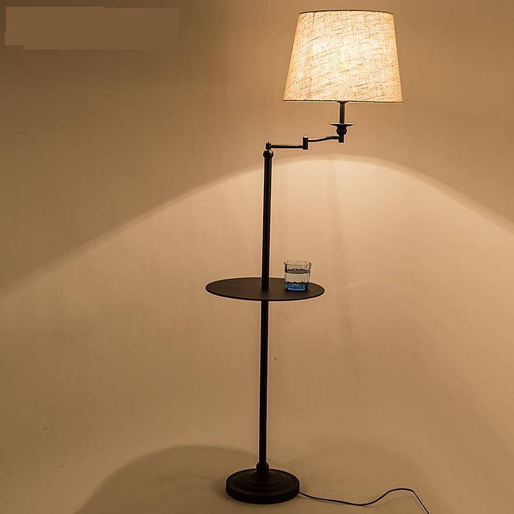 Lampadaire avec table et abat-jour en tissu Vertical - vue 3 sur 4