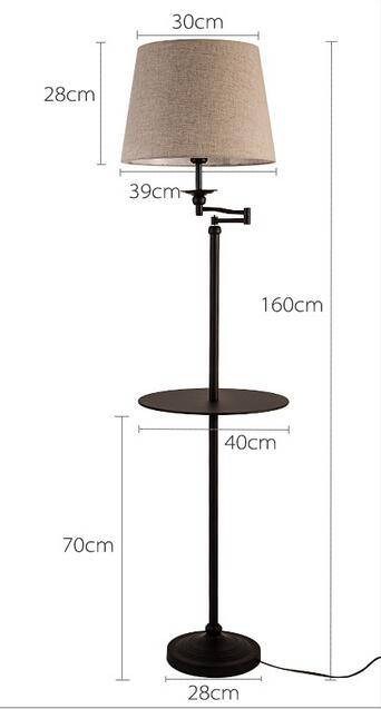 Lampadaire avec table et abat-jour en tissu Vertical - vue 4 sur 4