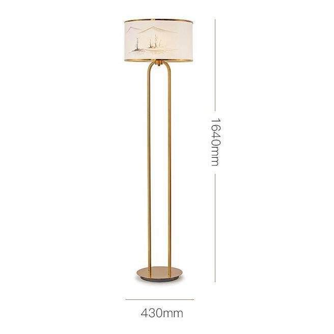 Lampadaire moderne doré avec abat-jour dessiné Japanese - vue 6 sur 6