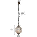 Suspension rétro à LED boule en verre cristal Luxury