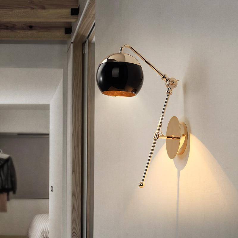 Applique murale design doré à LED ajustable - vue 6 sur 8