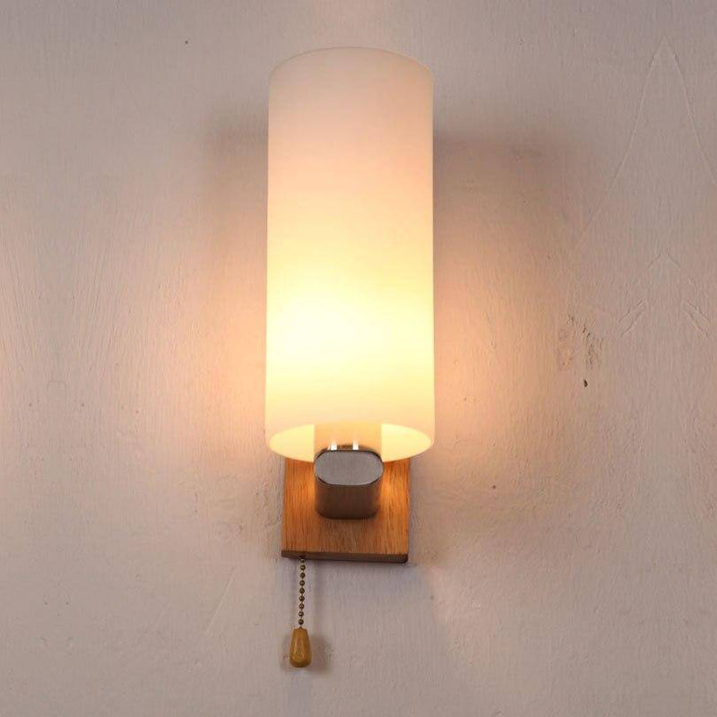 Applique murale en bois et abat-jour en verre Ashtree
