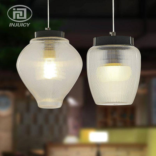 Suspension design formes en verre à LED moderne