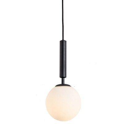 Suspension design boule en verre à LED et support cylindrique - vue 5 sur 8
