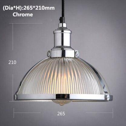 Suspension chromée LED demi boule en verre Vintage