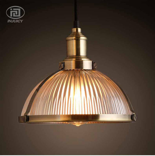 Suspension chromée LED demi boule en verre Vintage