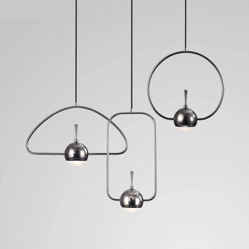 Suspension design à LED formes chromés Industrial - vue 9 sur 13