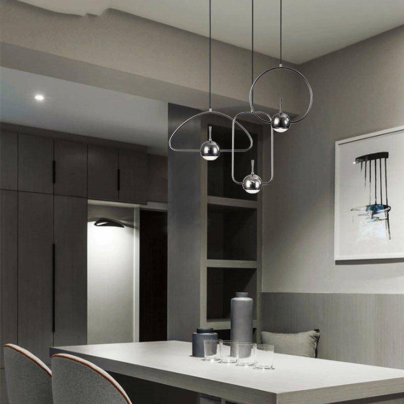 Suspension design à LED formes chromés Industrial - vue 8 sur 13