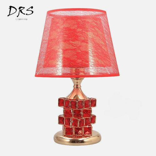 Lampe de chevet abat-jour et cristaux Rubiks