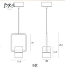 Suspension design en aluminium carré doré à LED avec lampe