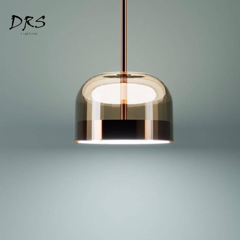 Suspension design en verre et chromée à LED Single - vue 5 sur 5