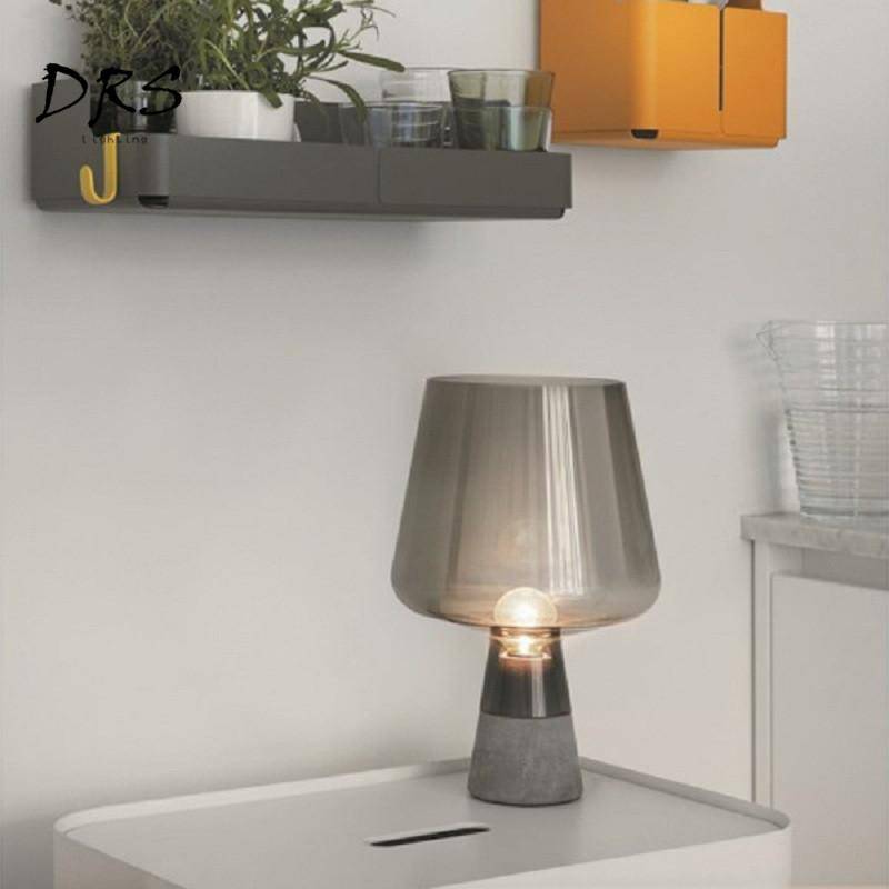 Lampe de chevet vintage en verre Loft - vue 4 sur 10