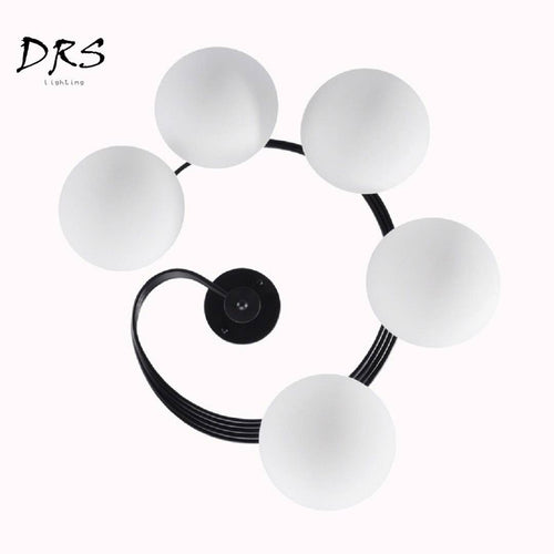 Plafonnier LED en spirale avec boules de verre Ball