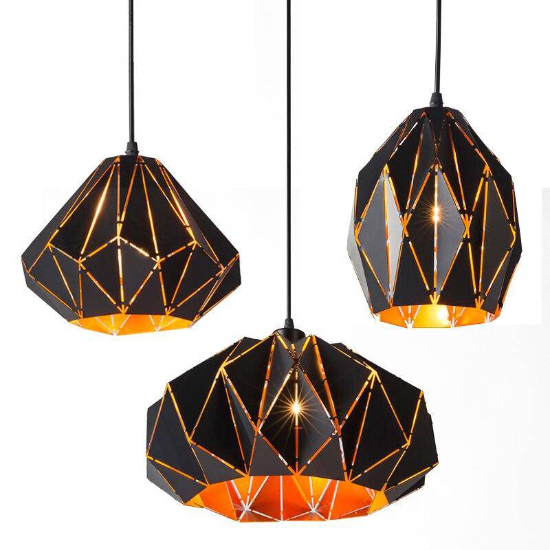 Suspension design rétro en métal noir Loft - vue 11 sur 13