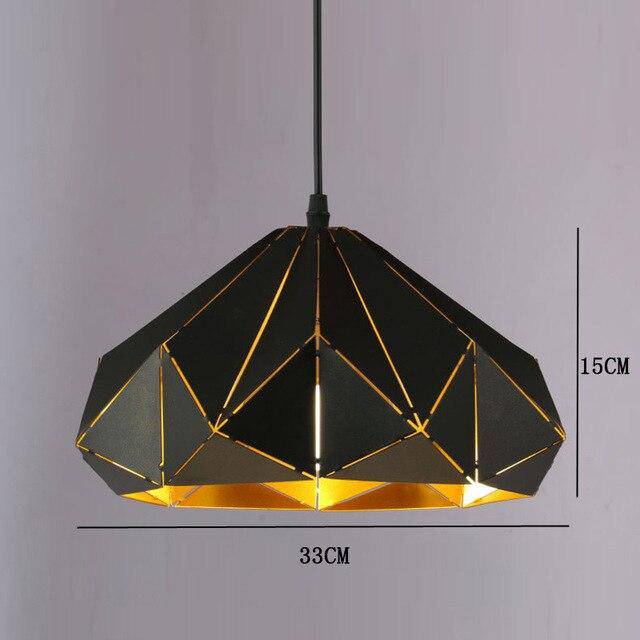 Suspension design rétro en métal noir Loft - vue 8 sur 13