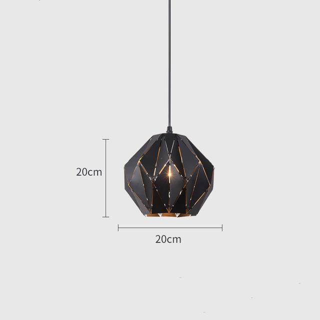 Suspension design rétro en métal noir Loft - vue 5 sur 13