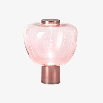 Lampe à poser design LED avec abat-jour en verre déformé minimaliste