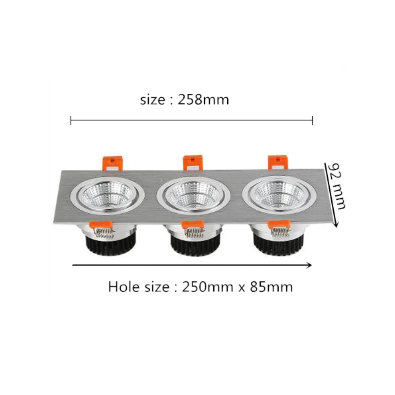 Spot industriel LED carré et métallique Yaninah - vue 6 sur 5