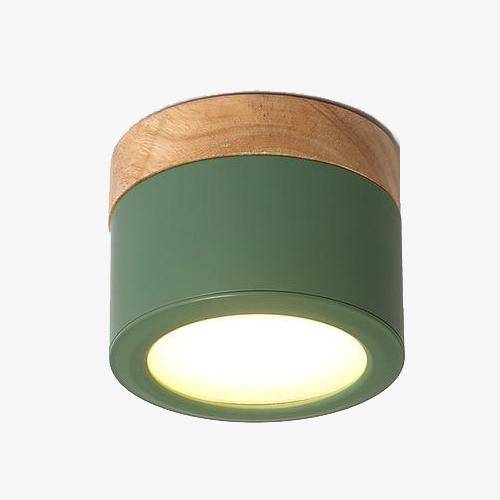 Spots LED cylindrique à base en bois Botimi