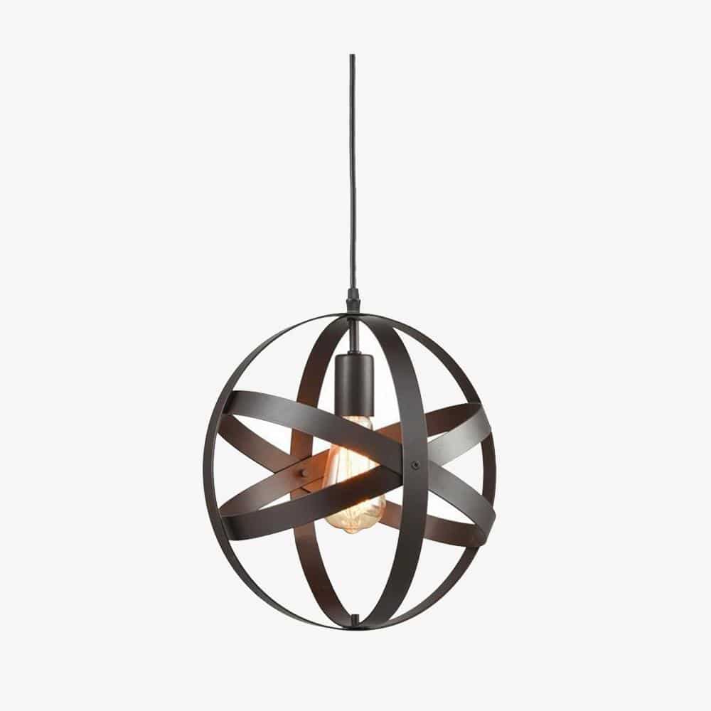 Suspension cage en métal arrondie noire Vintage - vue 2 sur 7