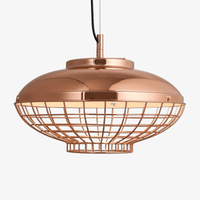 Suspension chromé style cuivre en cage Vintage