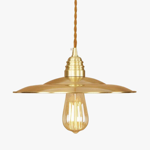 Suspension design à LED abat-jour disque en métal doré Novel