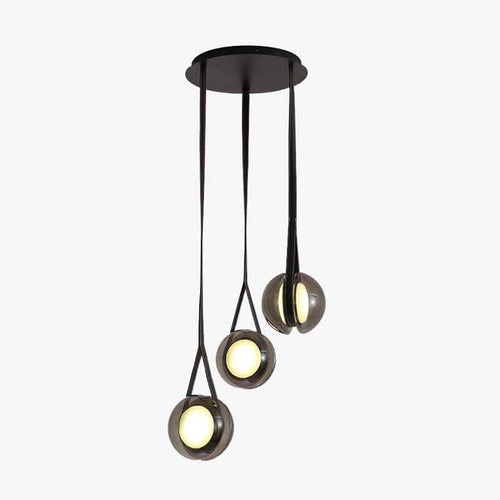 Suspension design à LED avec boule en verre style coffee
