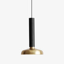 Suspension design à LED cylindre et abat-jour doré Luxury