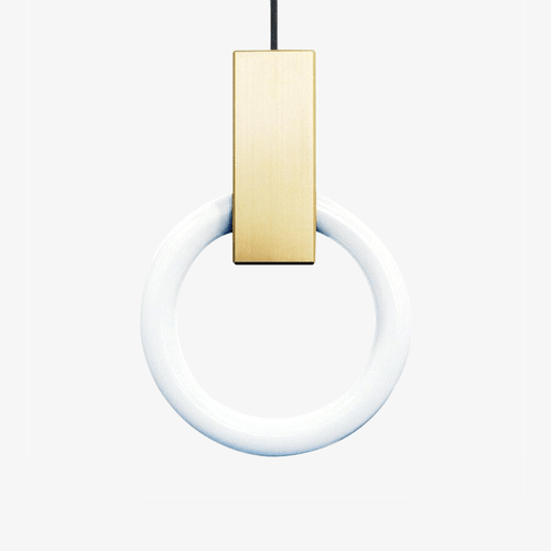 Suspension design cercle éclairé scandinave