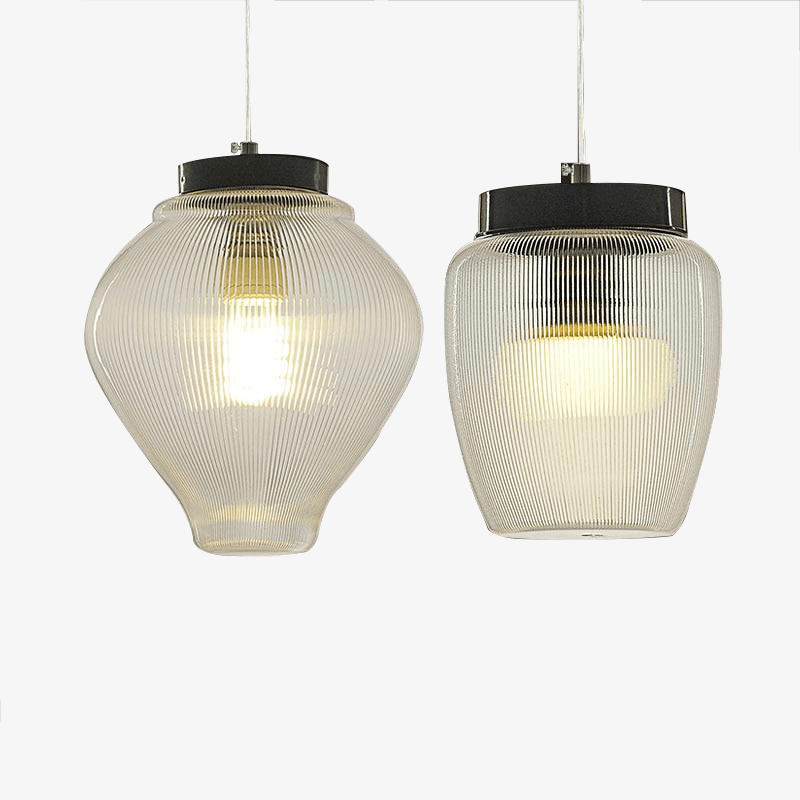 Suspension design formes en verre à LED moderne - vue 2 sur 6