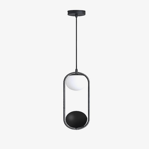 Suspension design LED avec boule en verre et fleurs suspendues