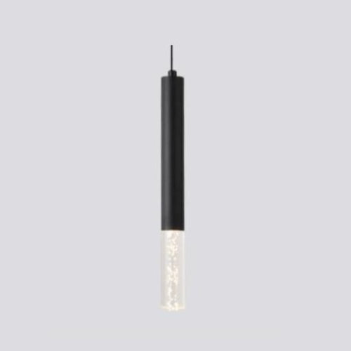 Suspension design LED cylindrique en métal et en verre Luisa