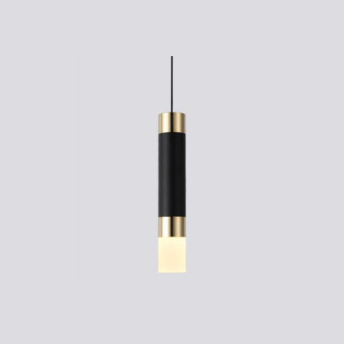 Suspension design LED cylindrique en métal et en verre Luisa