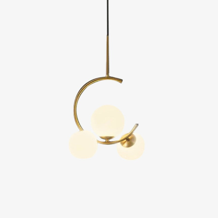 Suspension design LED dorée avec cercle en métal Shadow