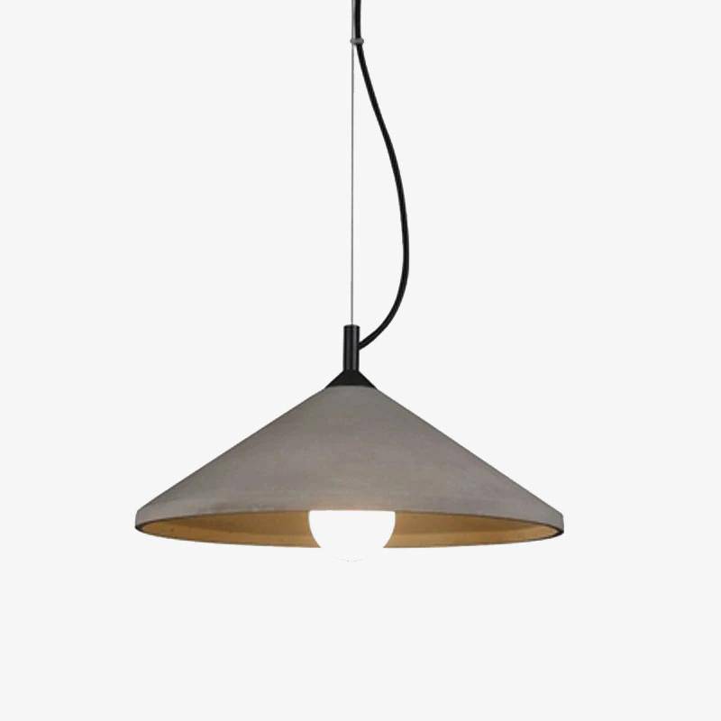 Suspension design LED en ciment avec abat-jour conique