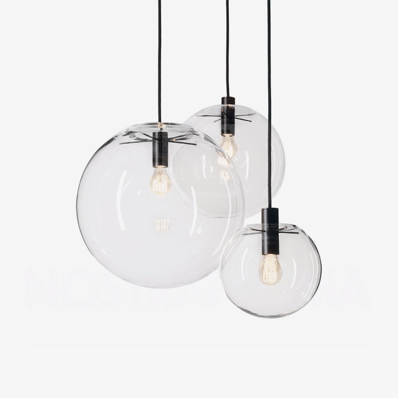 Suspension en verre chromé Nordic Globe