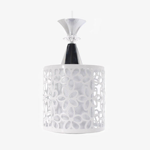 Suspension LED chromé et cristal