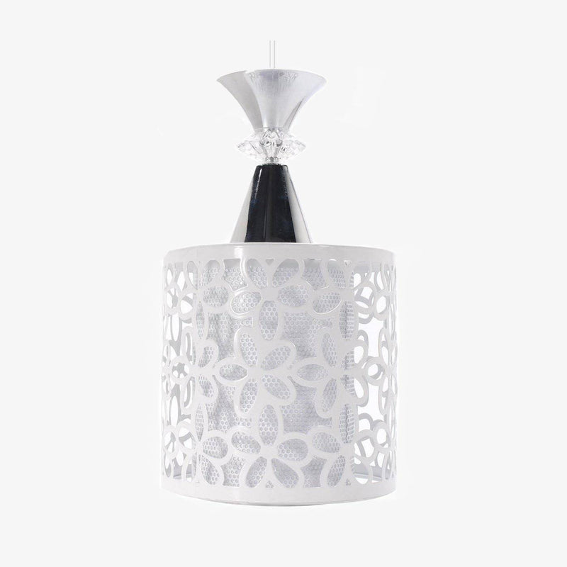 Suspension LED chromé et cristal